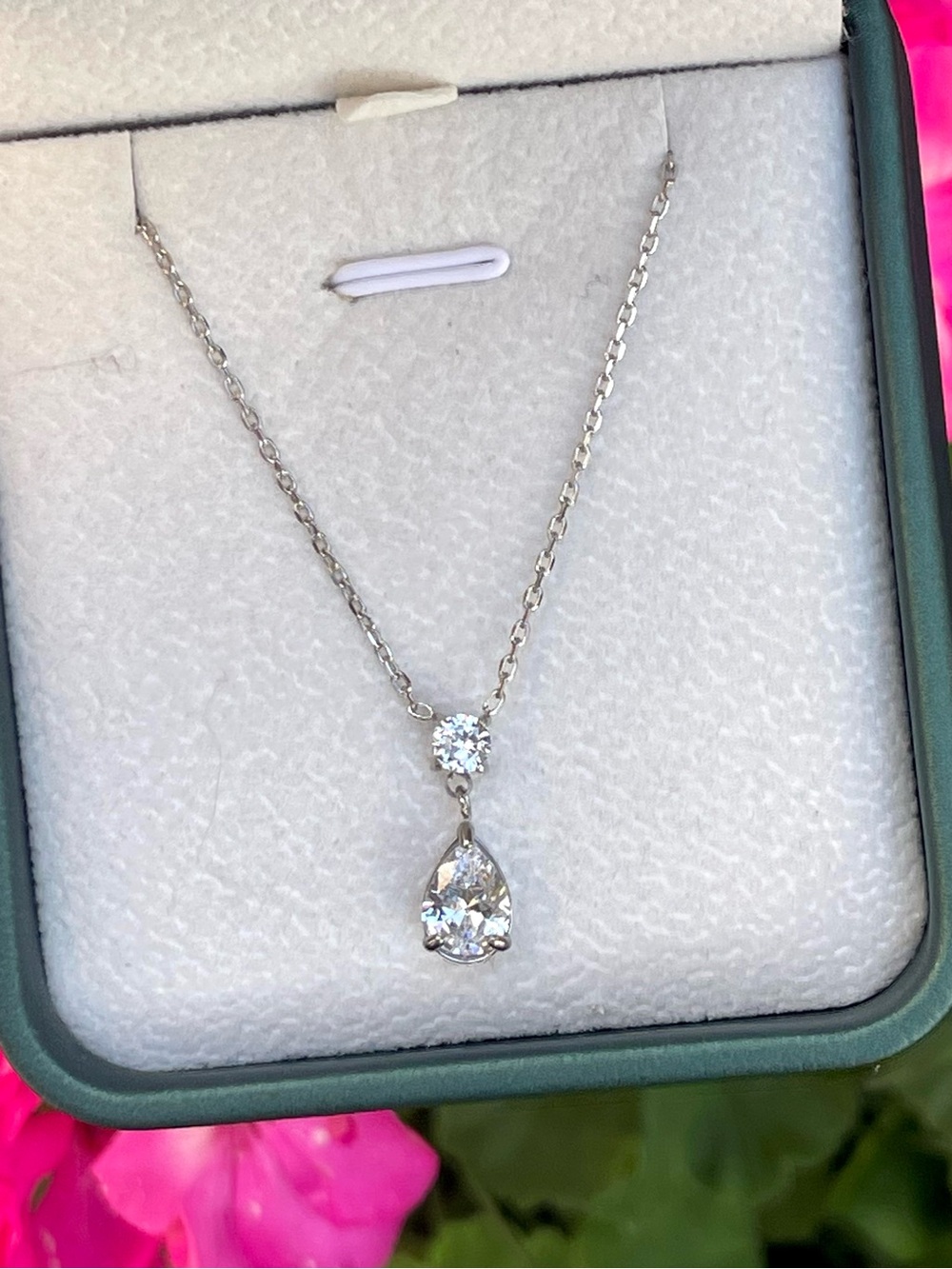 Teardrop Cubic Zirconia Necklace Bridal Jewelry